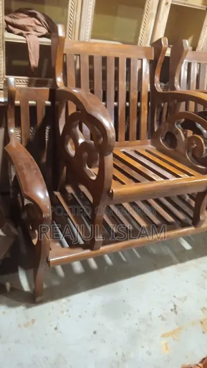 Teak wood sofa set in wood color