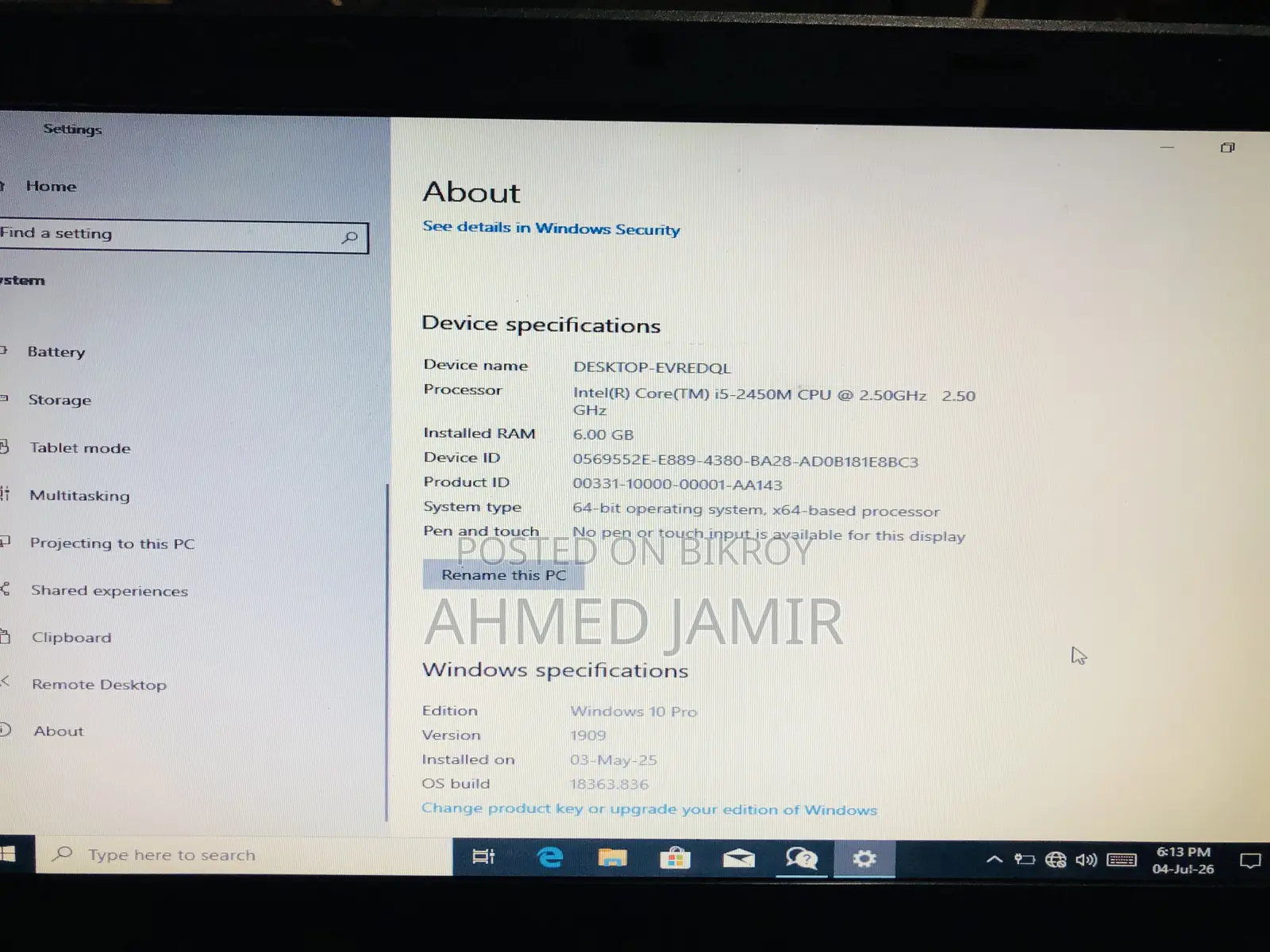 Laptop Dell Inspiron 4000 6GB Intel Core I5 HDD 500GB
