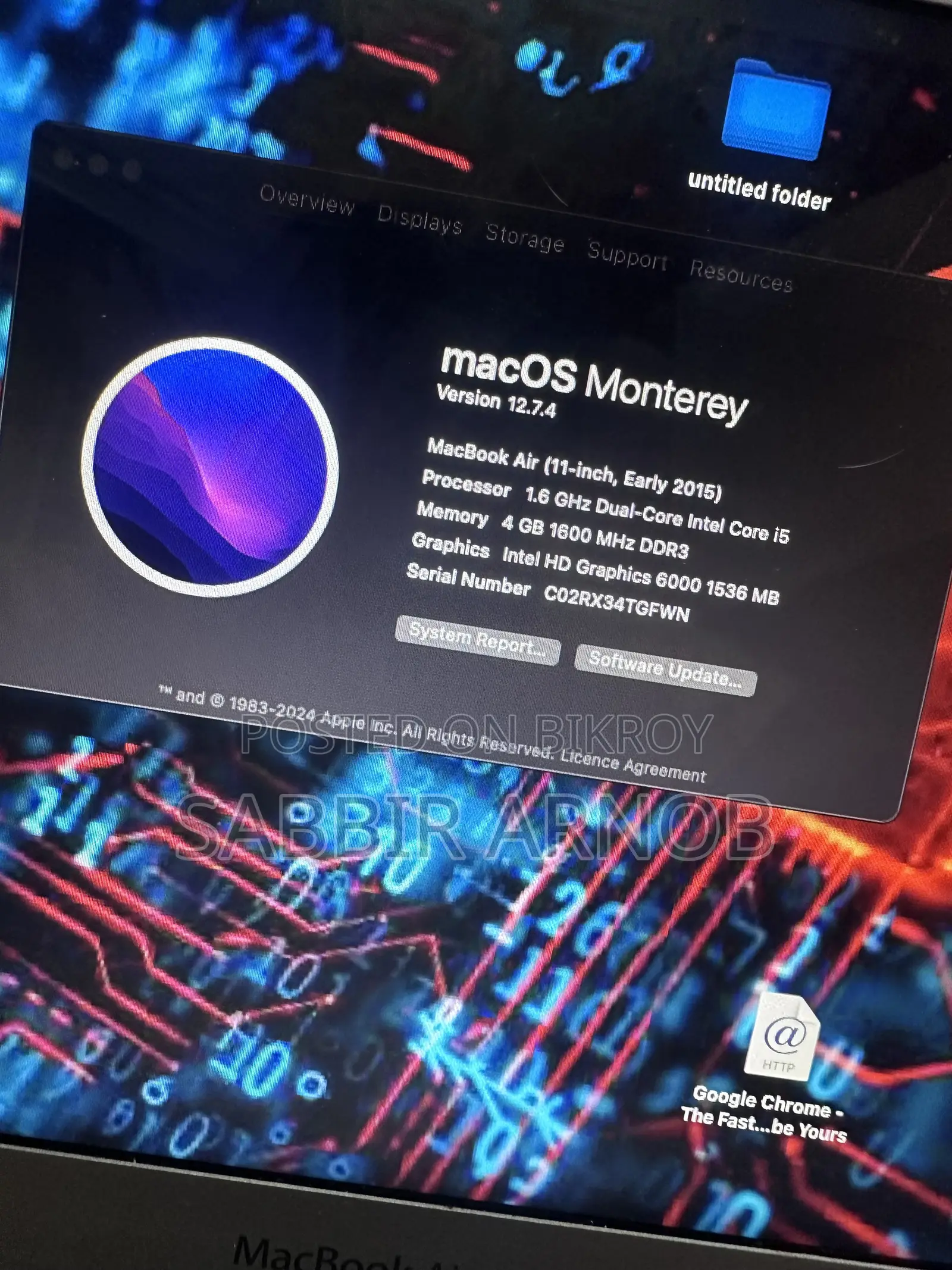 Laptop Apple MacBook 2015 4GB SSD 256GB