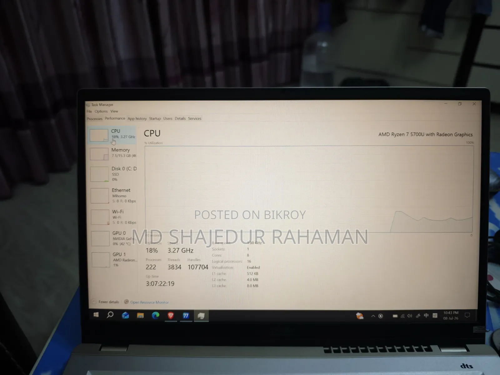 Laptop Acer Swift X 16GB AMD Ryzen 7 SSD 512GB