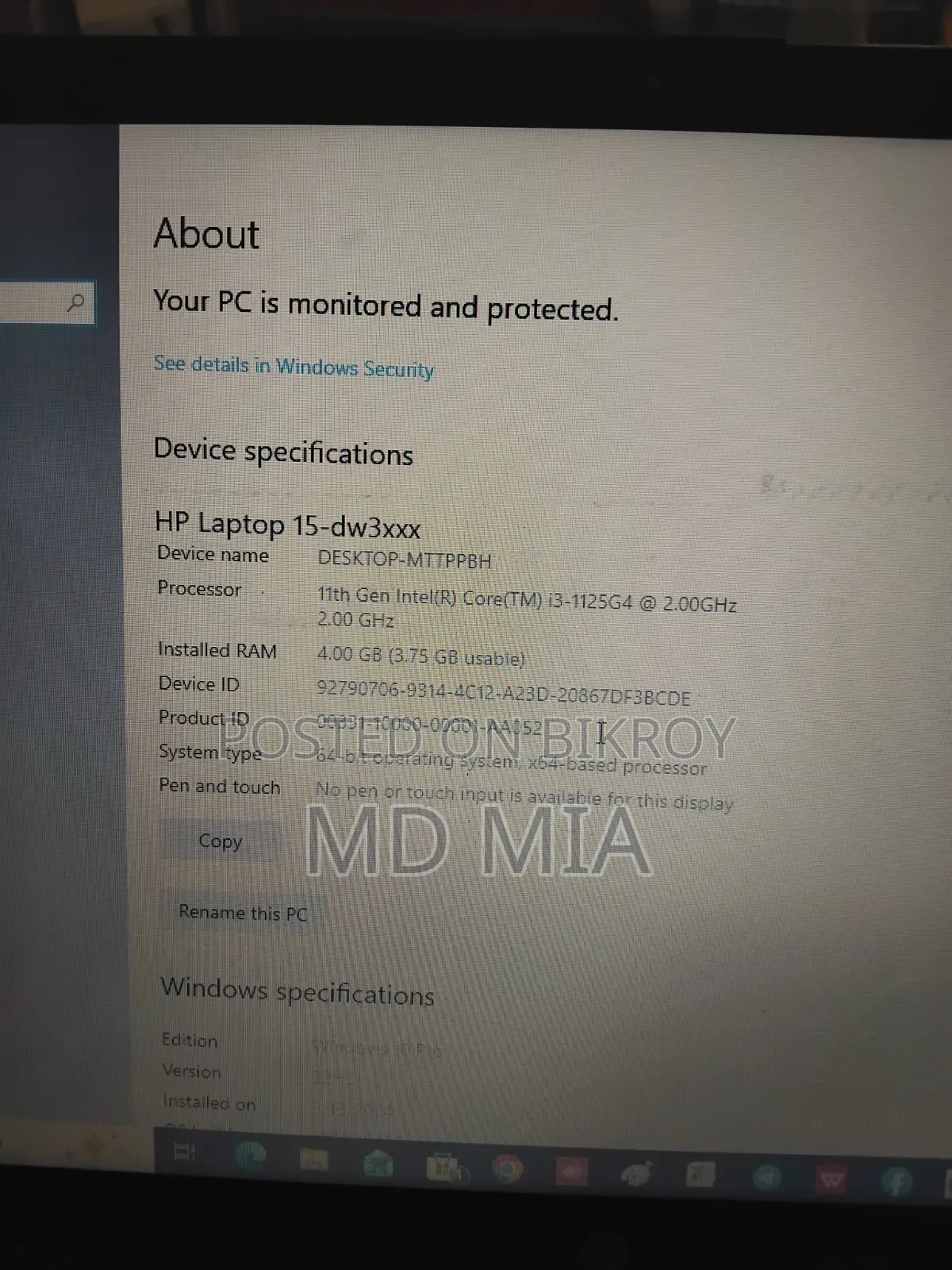 Laptop HP 15 4GB Intel Core I3 HDD 256GB