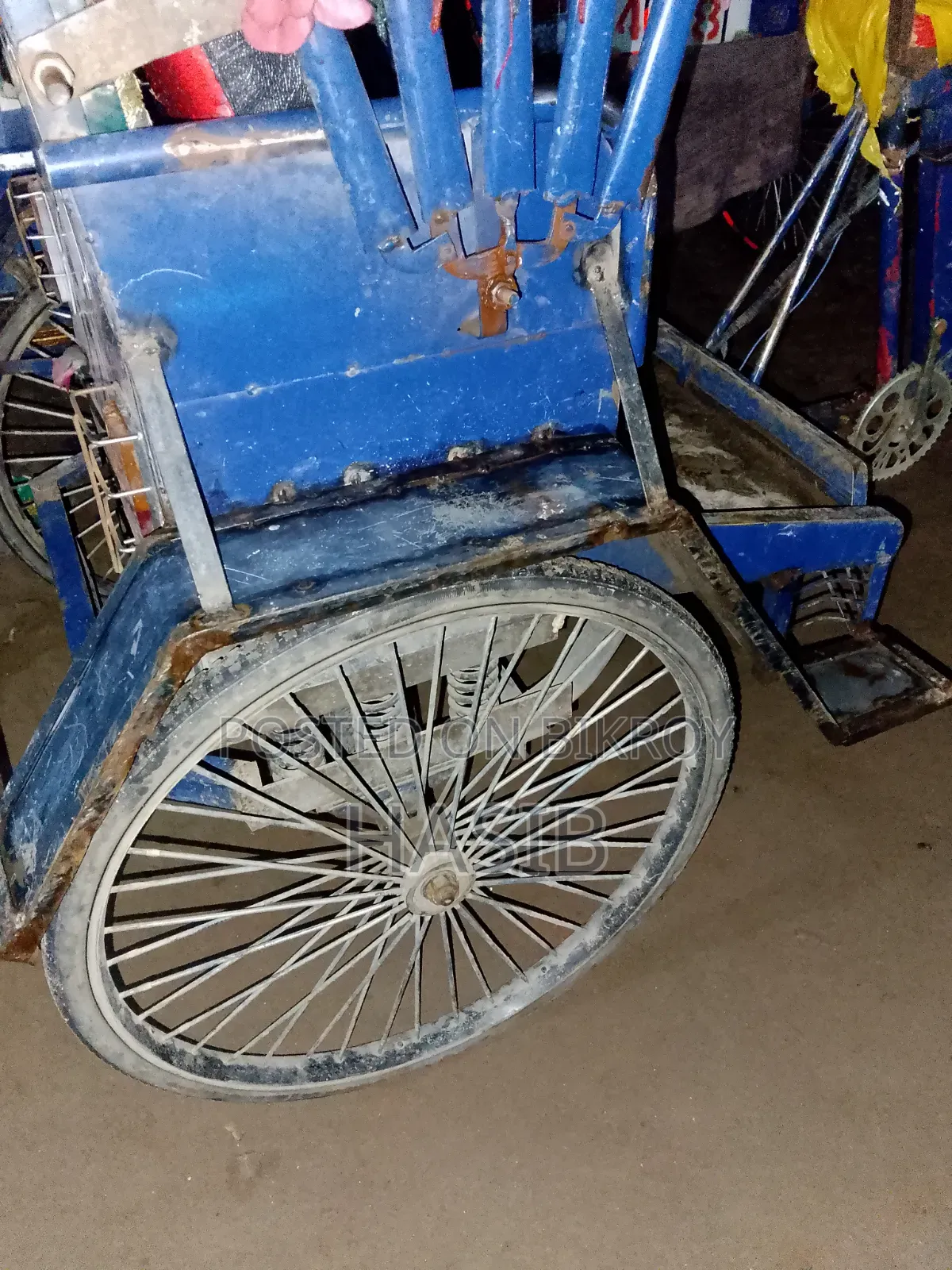 A battery-operated rickshaw