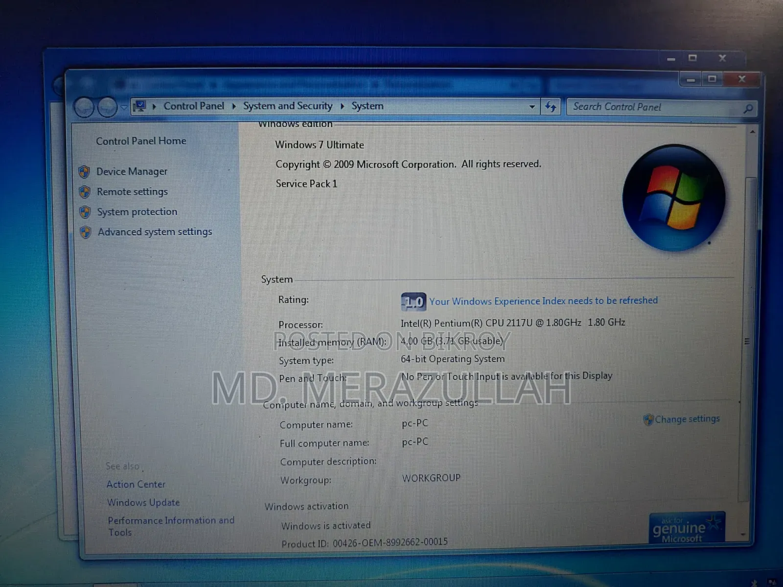 Laptop Samsung N220 4GB Intel Pentium HDD 500GB