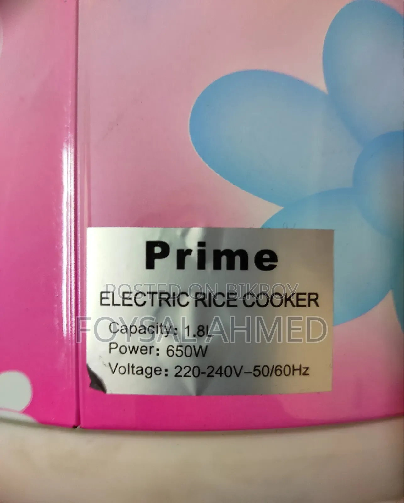 Prime Electric Rice Cooker – 1.8 Liter