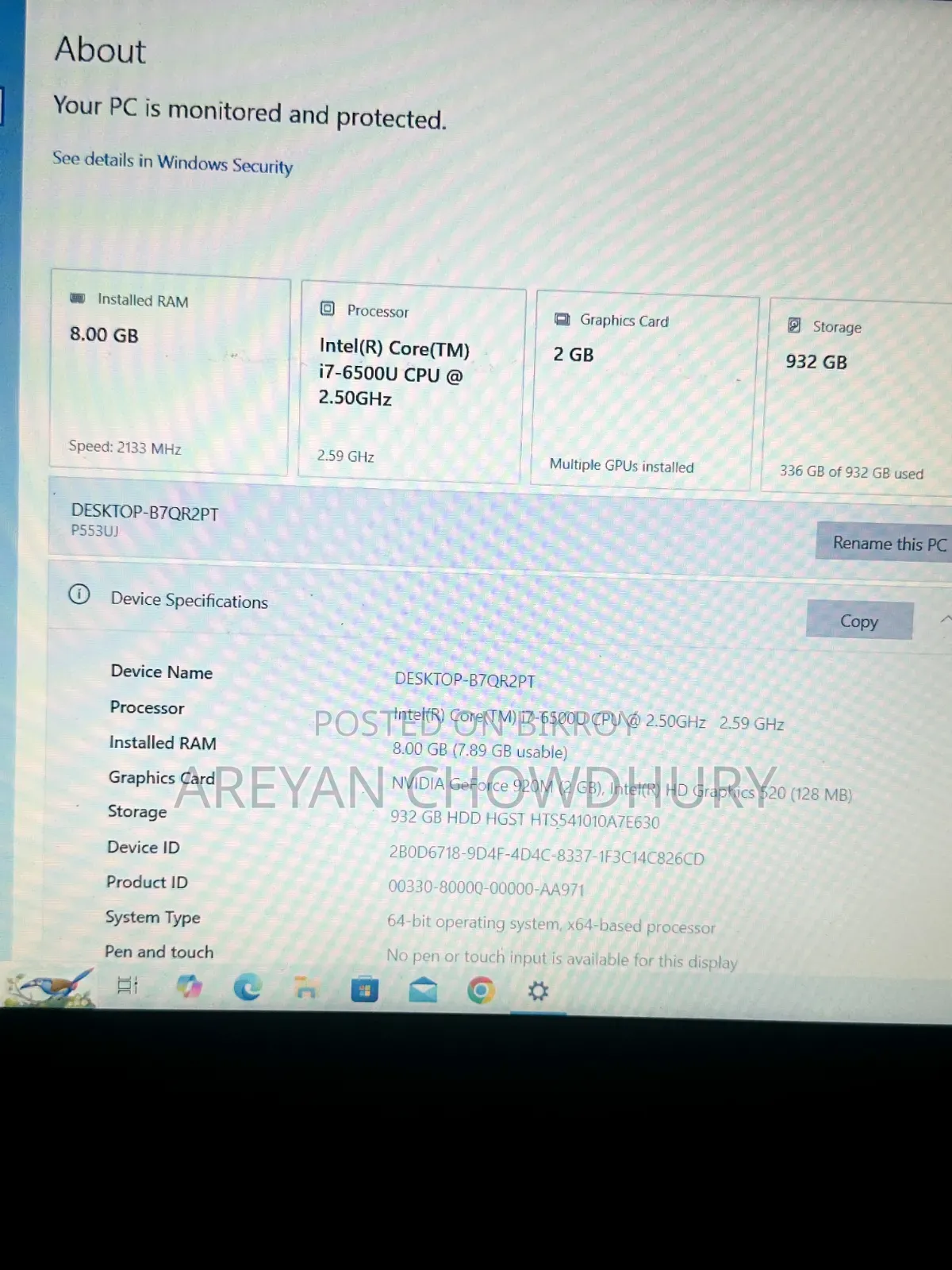 Laptop Asus 8GB Intel Core i7 HDD 512GB