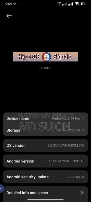 Xiaomi Redmi Note 14 Pro 256 GB Black