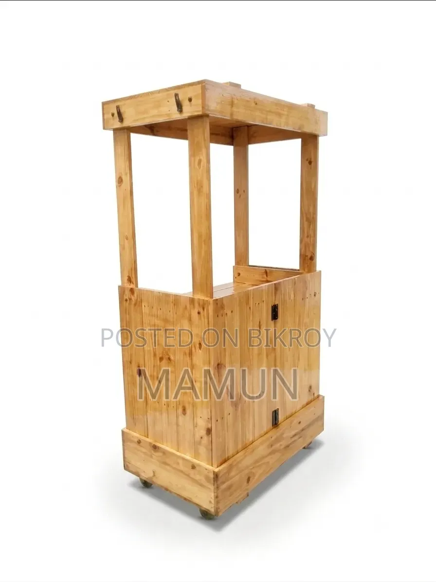 Portable Wooden Food Cart (Easily Transportable)