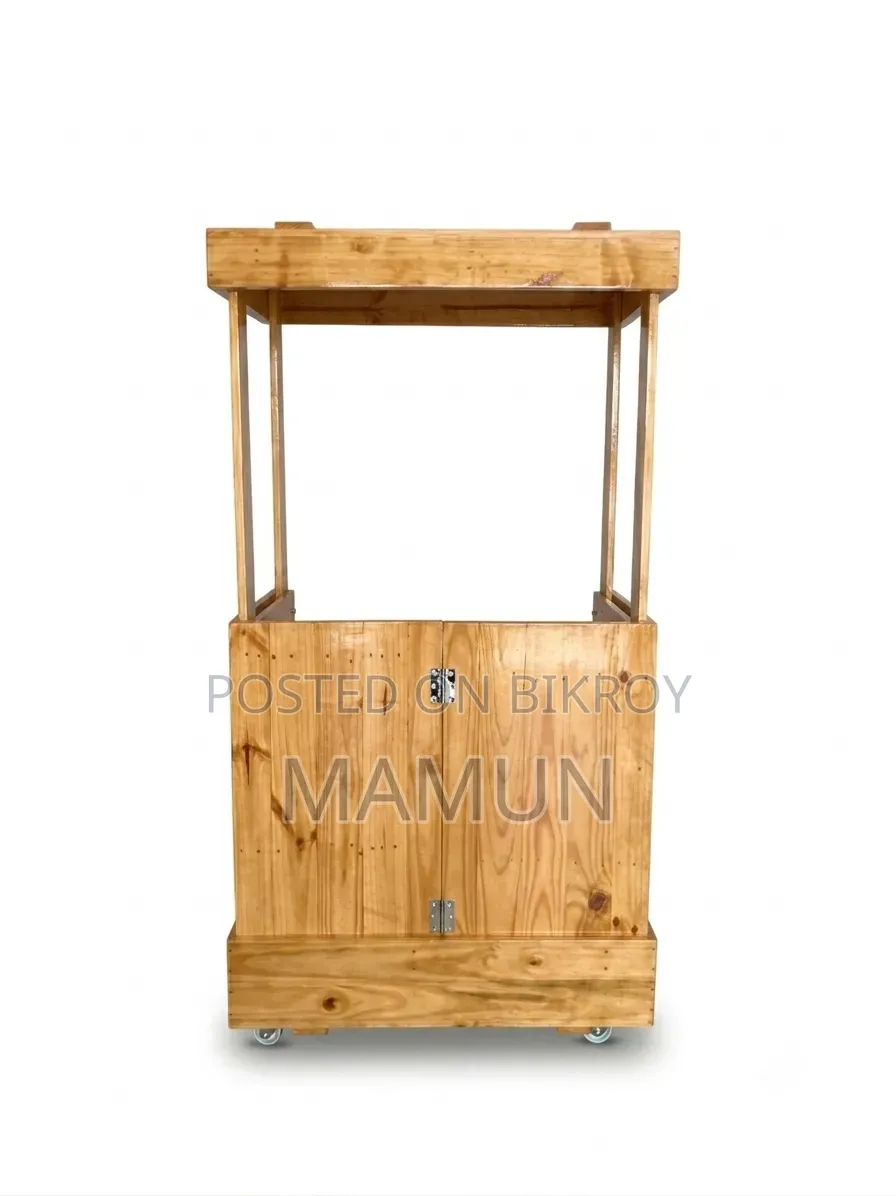 Portable Wooden Food Cart (Easily Transportable)