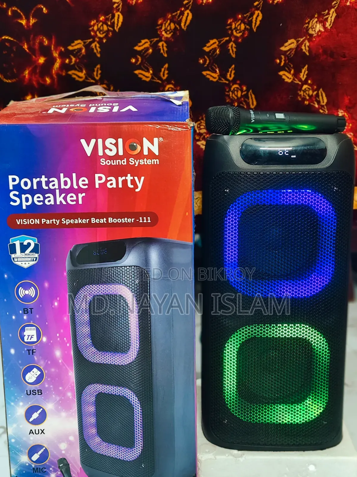 Vision Portable Party Speaker Bass Boosted Bluetooth Speaker
