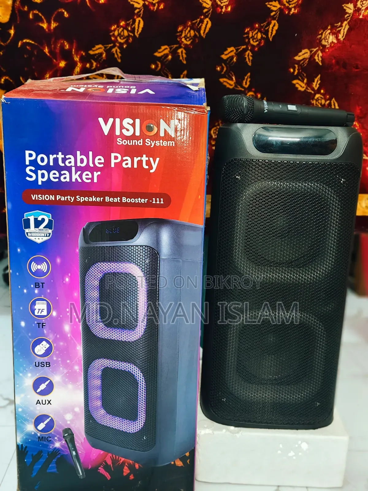 Vision Portable Party Speaker Bass Boosted Bluetooth Speaker