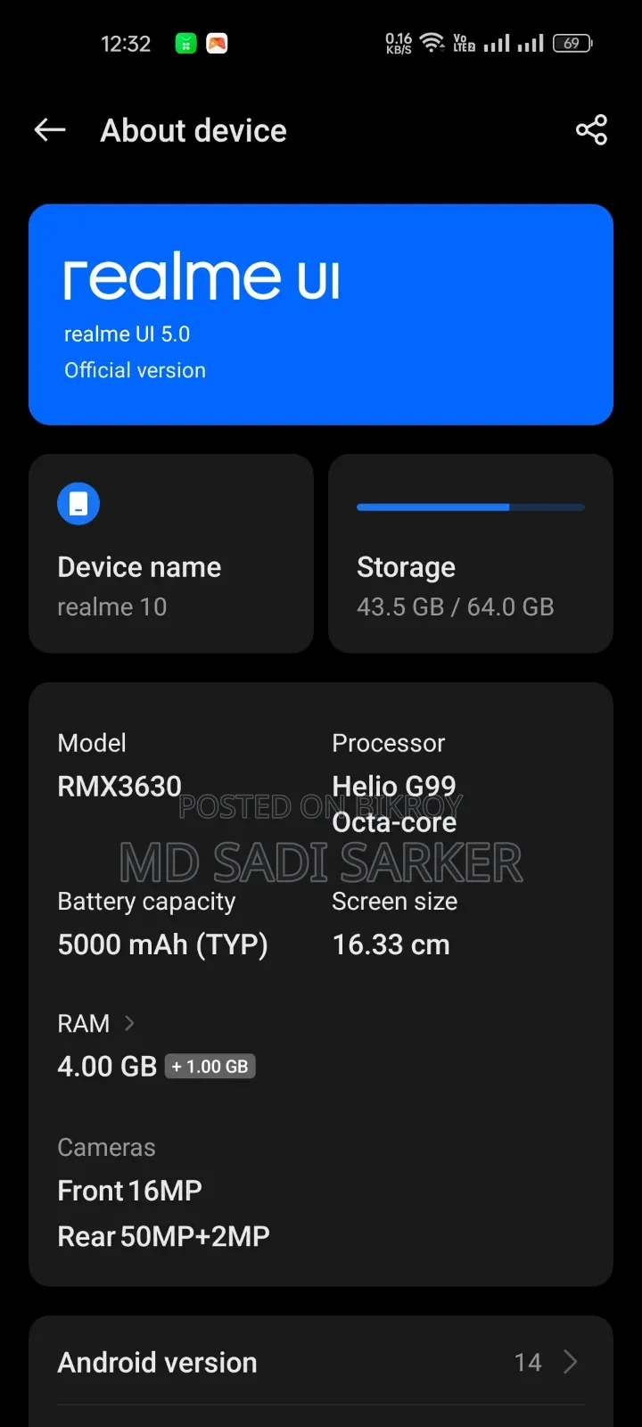Realme 10 64 GB Purple