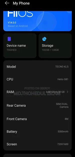 Tecno Spark 30C 128 GB White