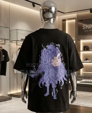 Naruto Shippuden Sasuke Uchiha ওভারসাইজড ড্রপ শোল্ডার টি-শার্ট