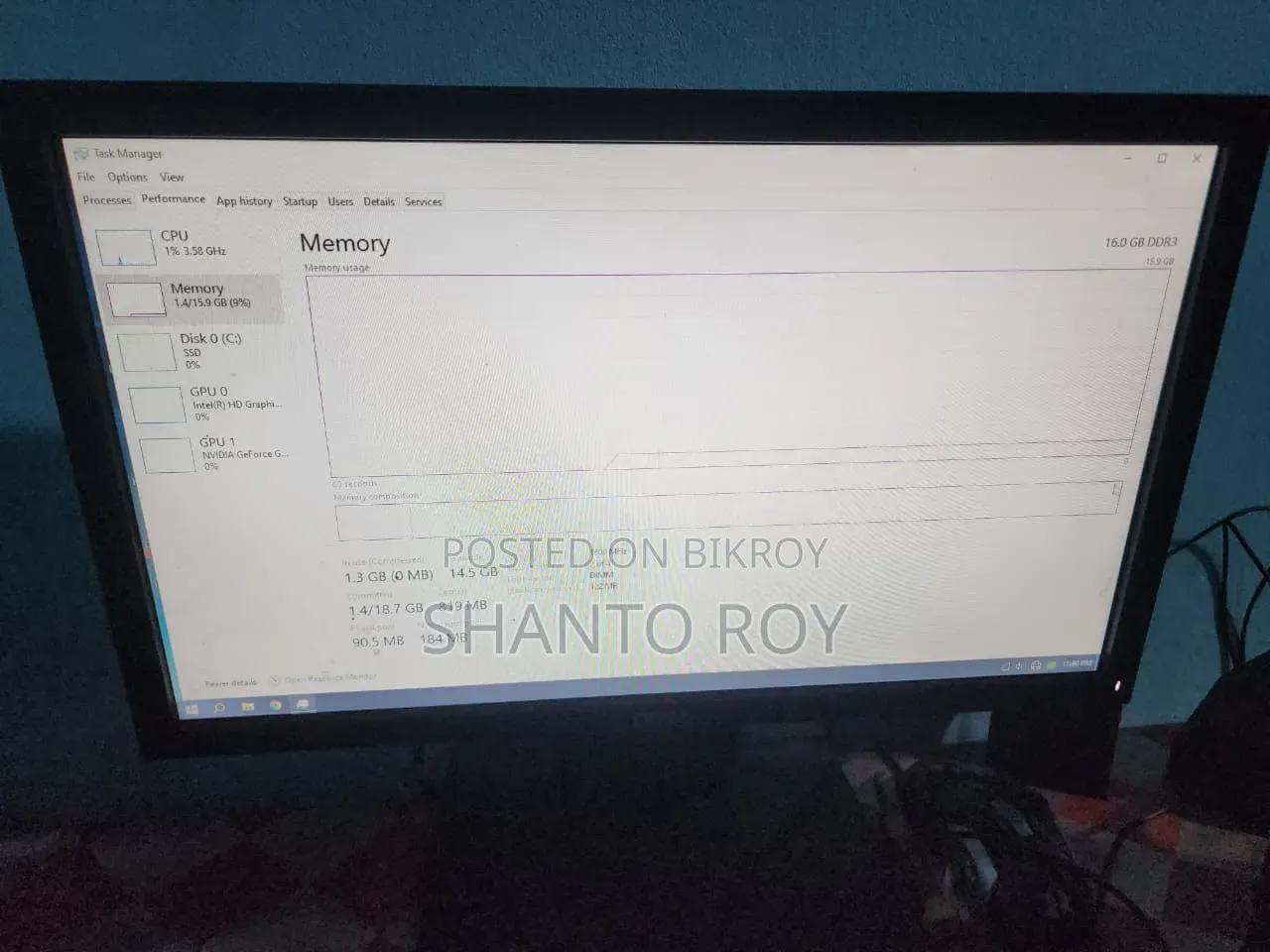 Desktop Computer Gigabyte 16GB Intel Core I5 SSD 128GB