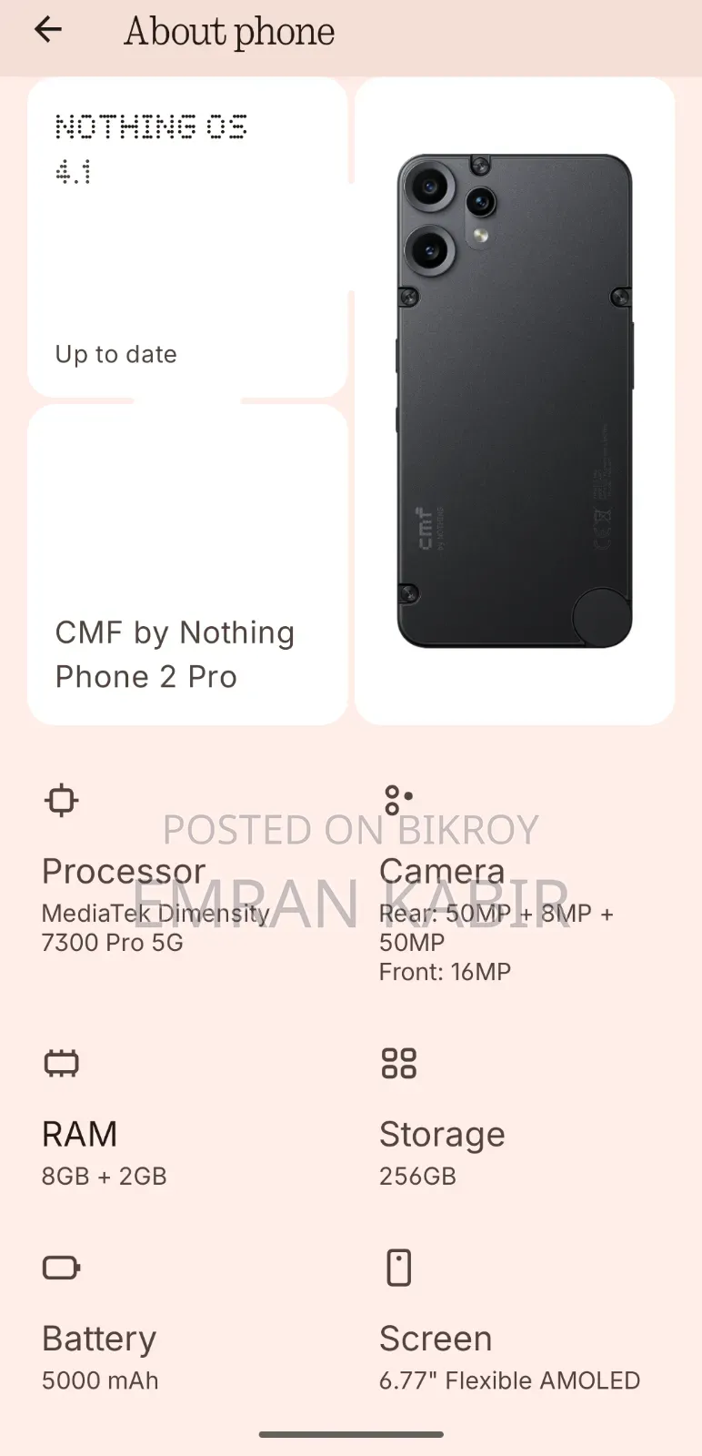 Nothing Phone CMF Phone 2 Pro 256 GB Black