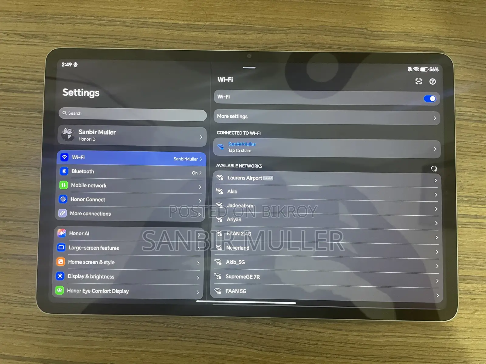 New Honor Pad 10 256 GB Gray