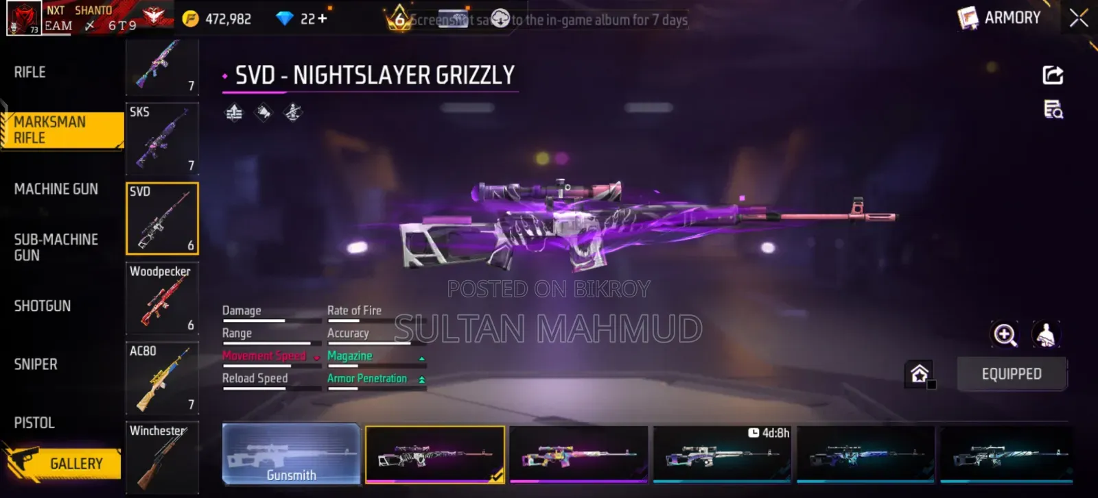 2 Evo Max Old Free Fire Account