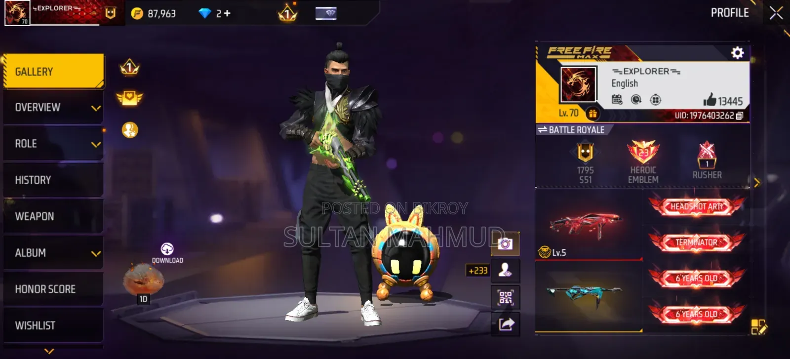 Old Free Fire ID for Sale Dhaka F2F