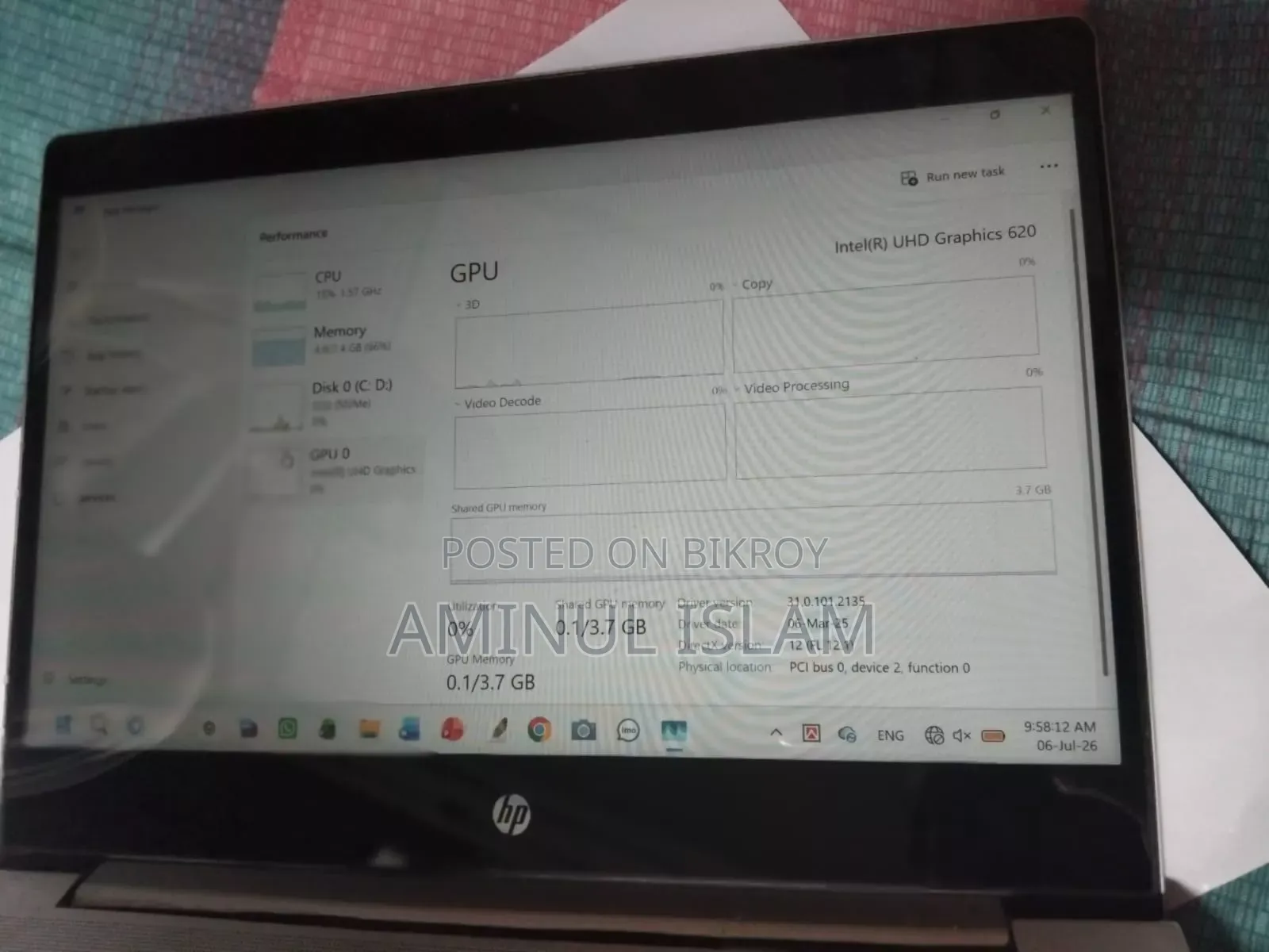 Laptop HP ProBook 430 G6 8GB Intel Core i5 SSD 256GB