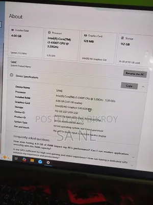Desktop Computer Asus 4GB Intel Core i3 SSD 256GB