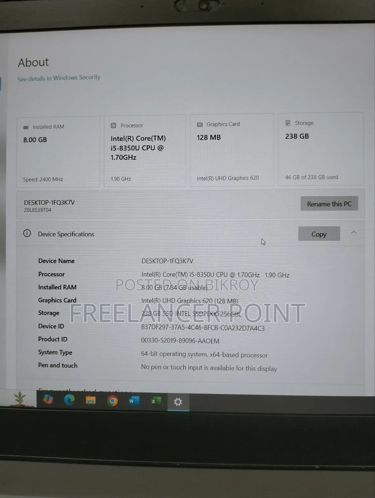 Laptop Lenovo ThinkPad T480s 8GB Intel Core I5 SSD 256GB