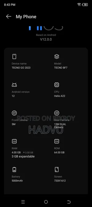 Tecno Spark 16 GB Blue