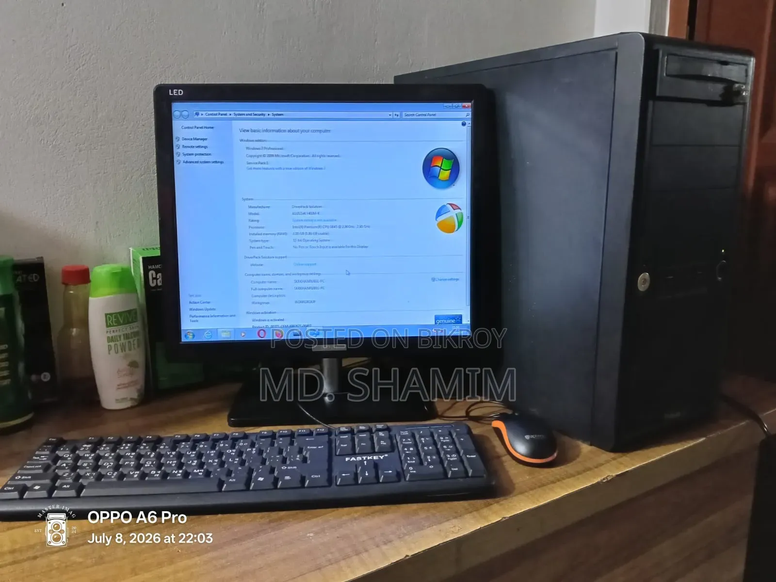Desktop Computer Asus 2GB Intel Pentium SSD 128GB