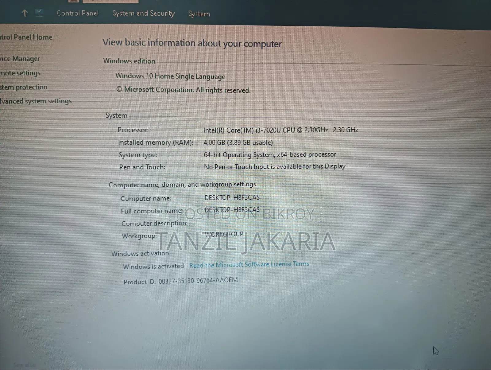 Laptop Asus VivoBook S15 S530UN 4GB Intel Core I3 HDD 1TB
