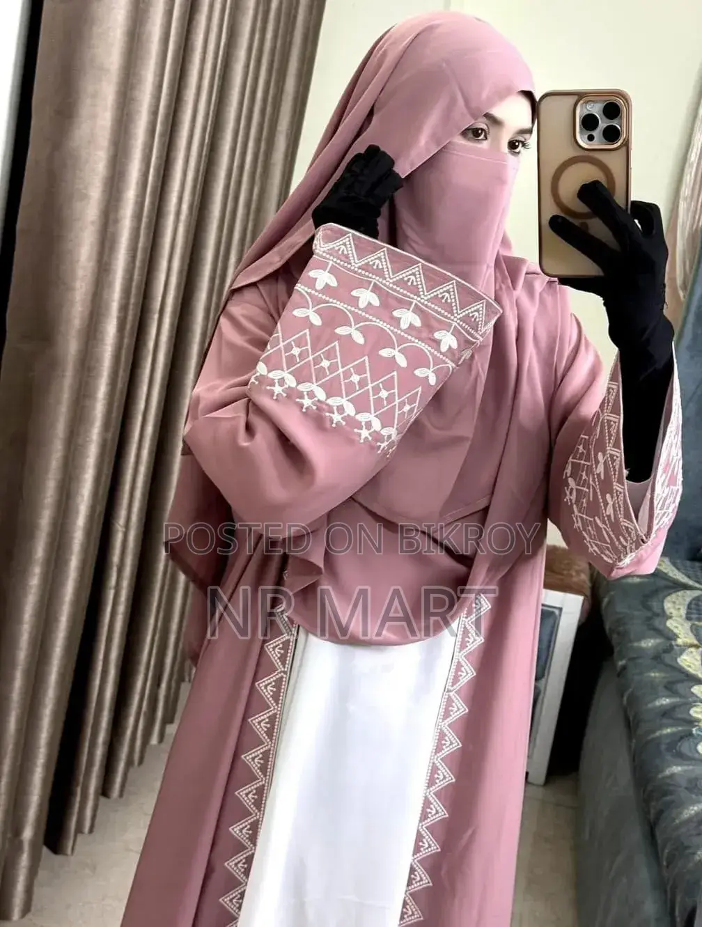Embroidery Avaya Borka কটি + ইনার + হিজাব