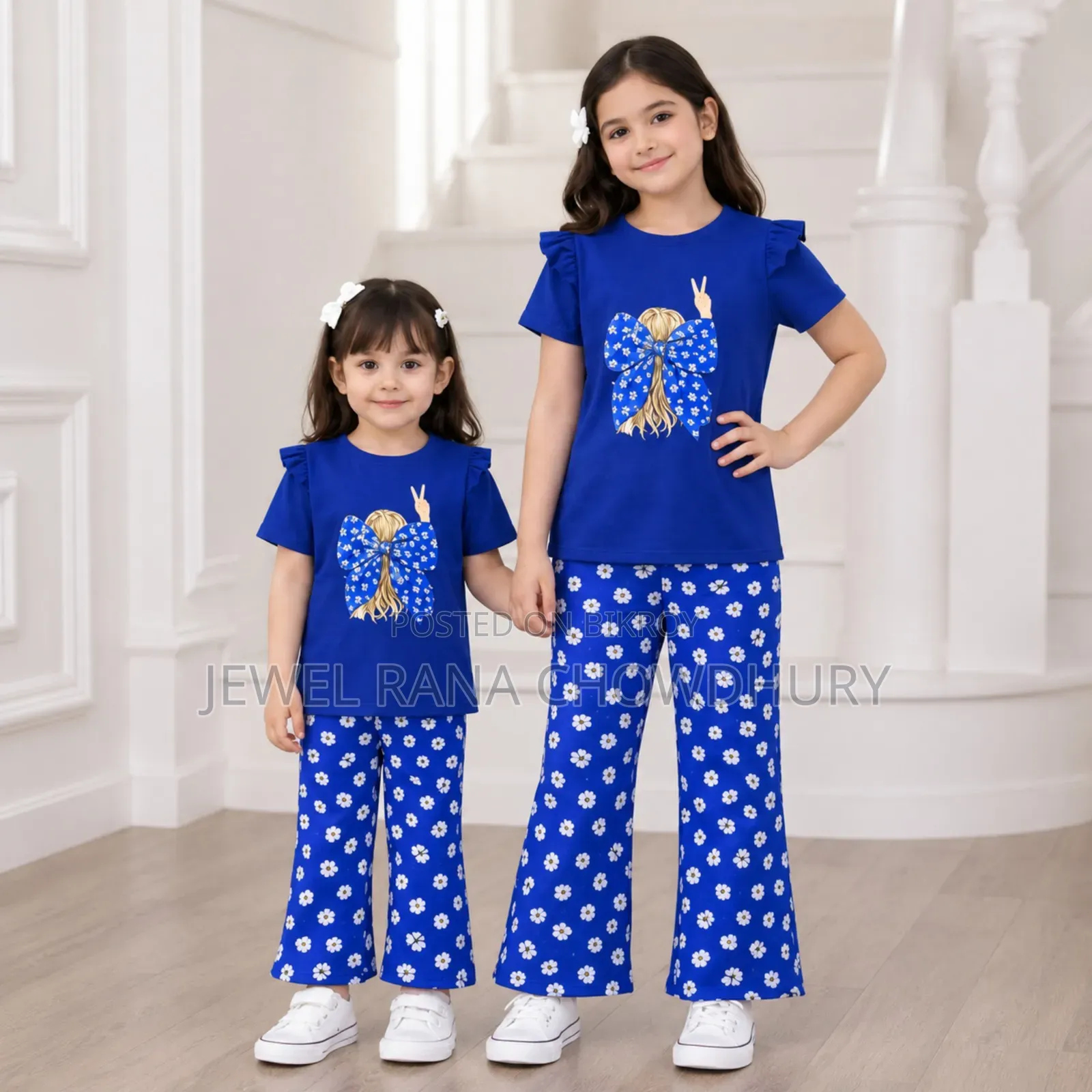 Premium 100% Cotton Short Sleeve Set for Baby Girls