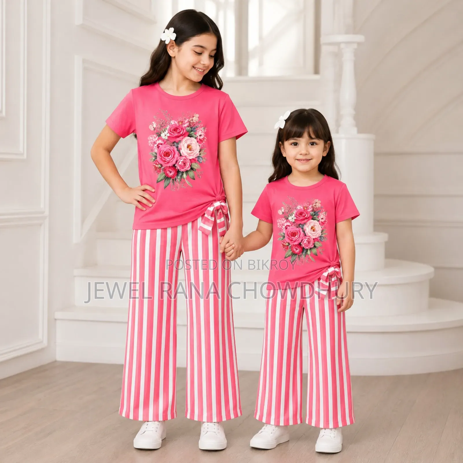 Premium 100% Cotton Short Sleeve Set for Baby Girls