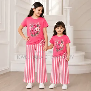 Premium 100% Cotton Short Sleeve Set for Baby Girls
