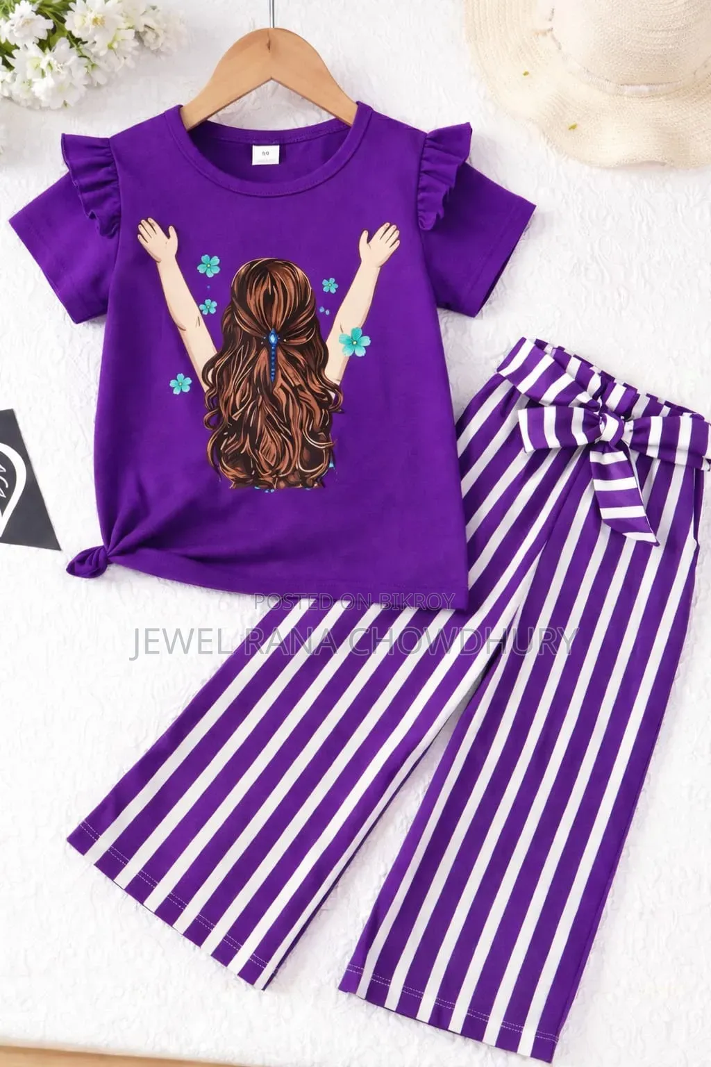 Premium 100% Cotton Short Sleeve Set for Baby Girls