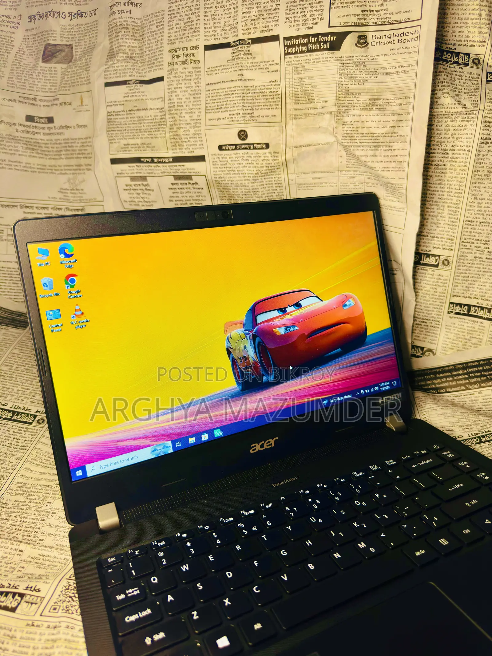 Laptop Acer TravelMate P2 4GB Intel Core i3 HDD 1T