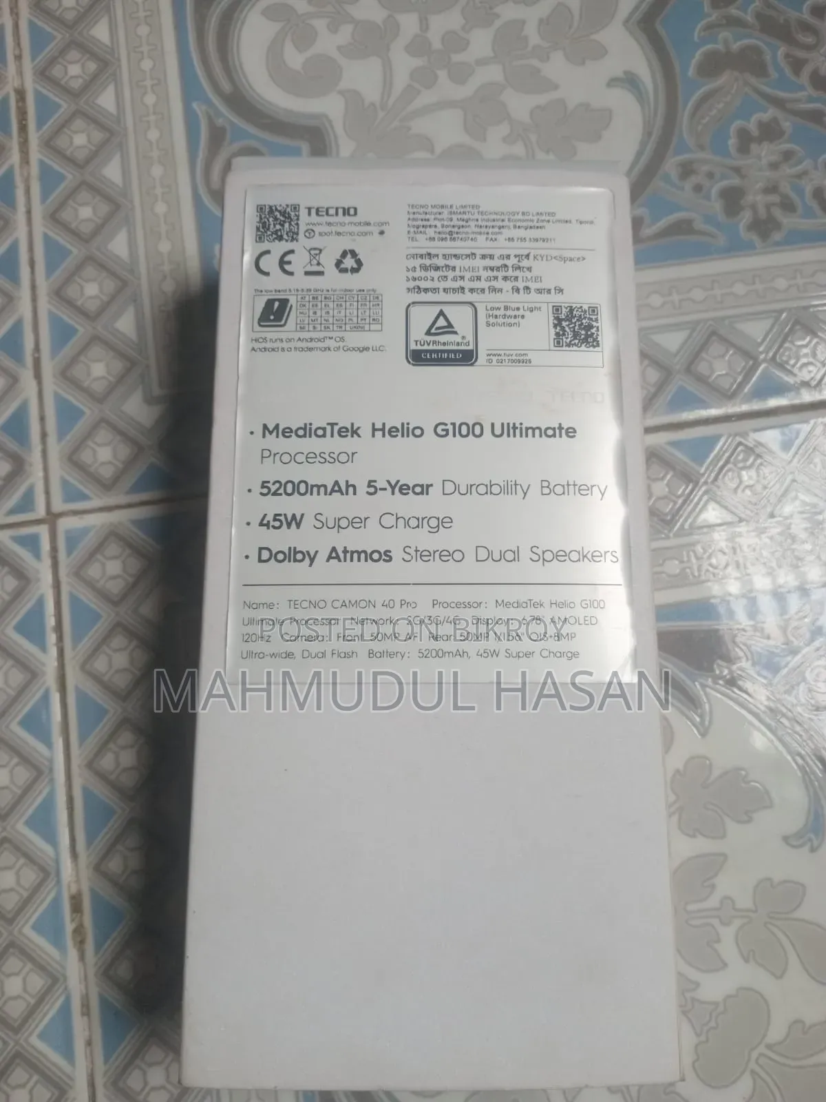 New Tecno Camon 40 Pro 5G 256 GB Blue