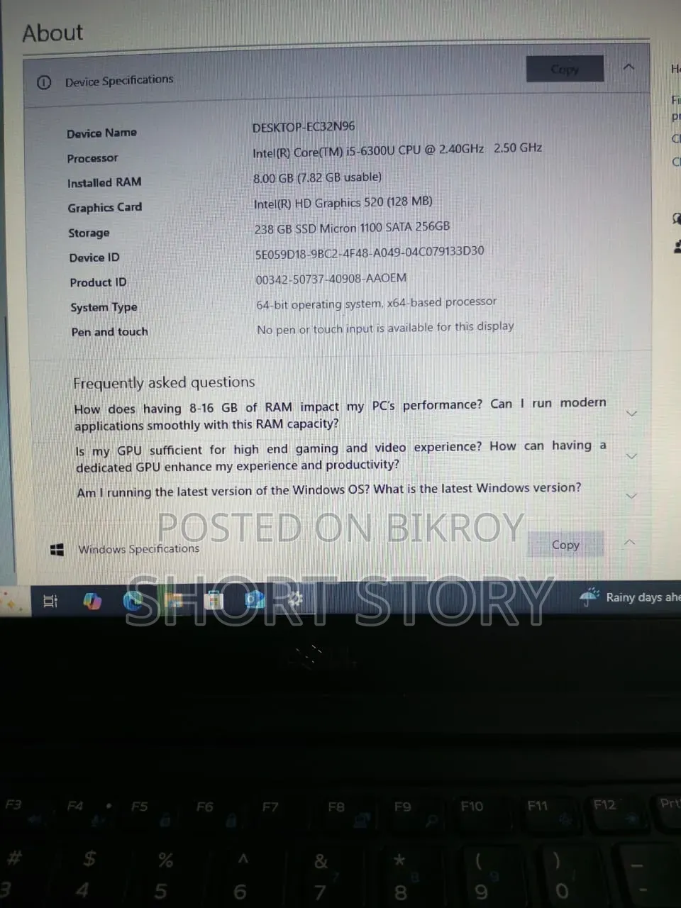 Laptop Dell Latitude E5400 8GB Intel Core i5 SSD 256GB