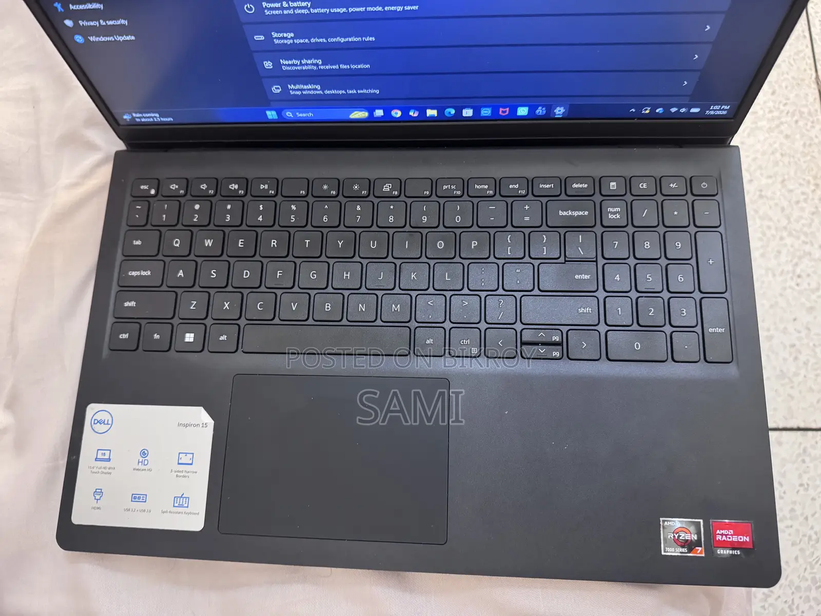 New Laptop Dell Inspiron 15 16GB AMD Ryzen 7 SSD 512GB