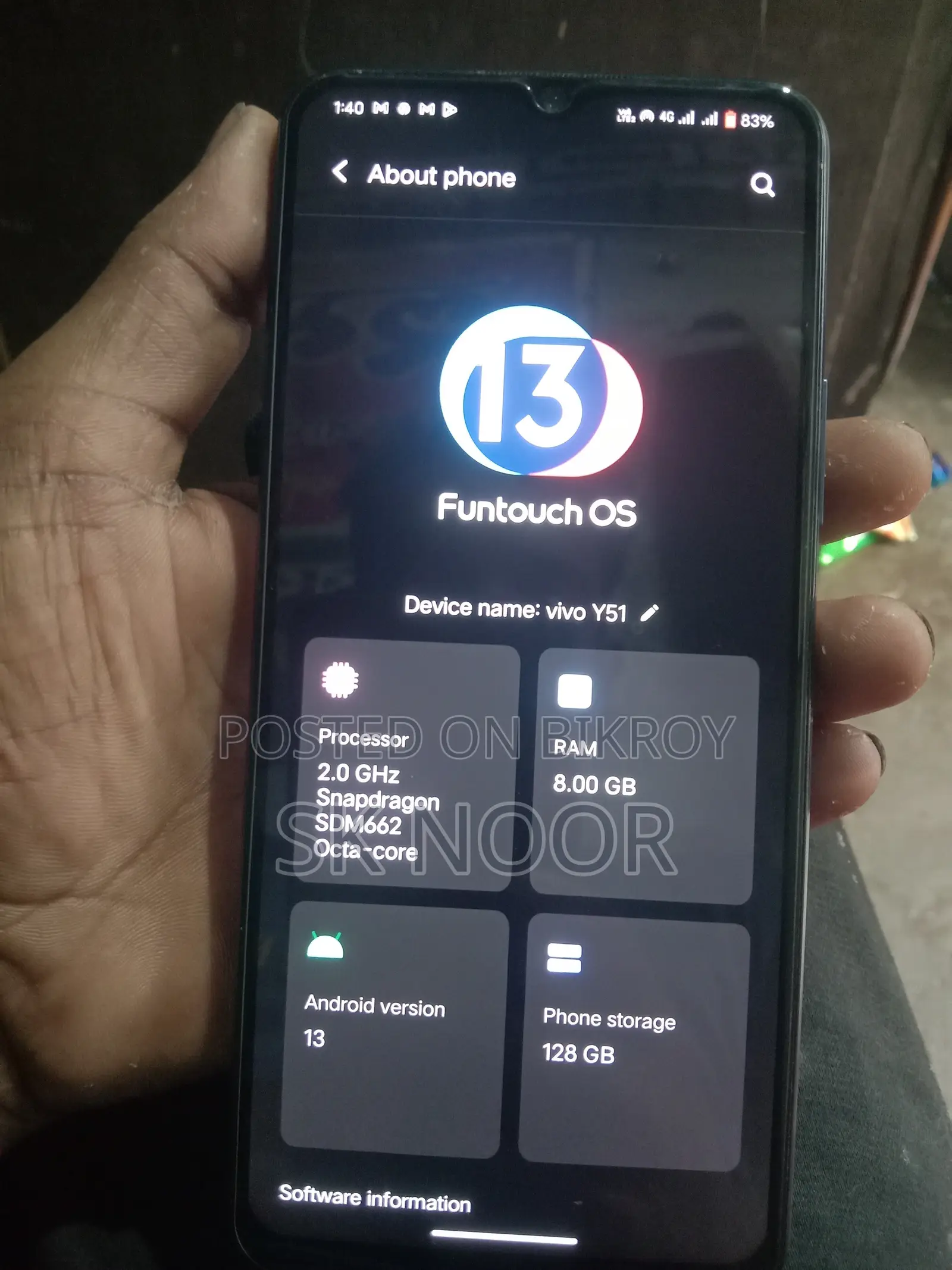 Vivo 128 GB Blue