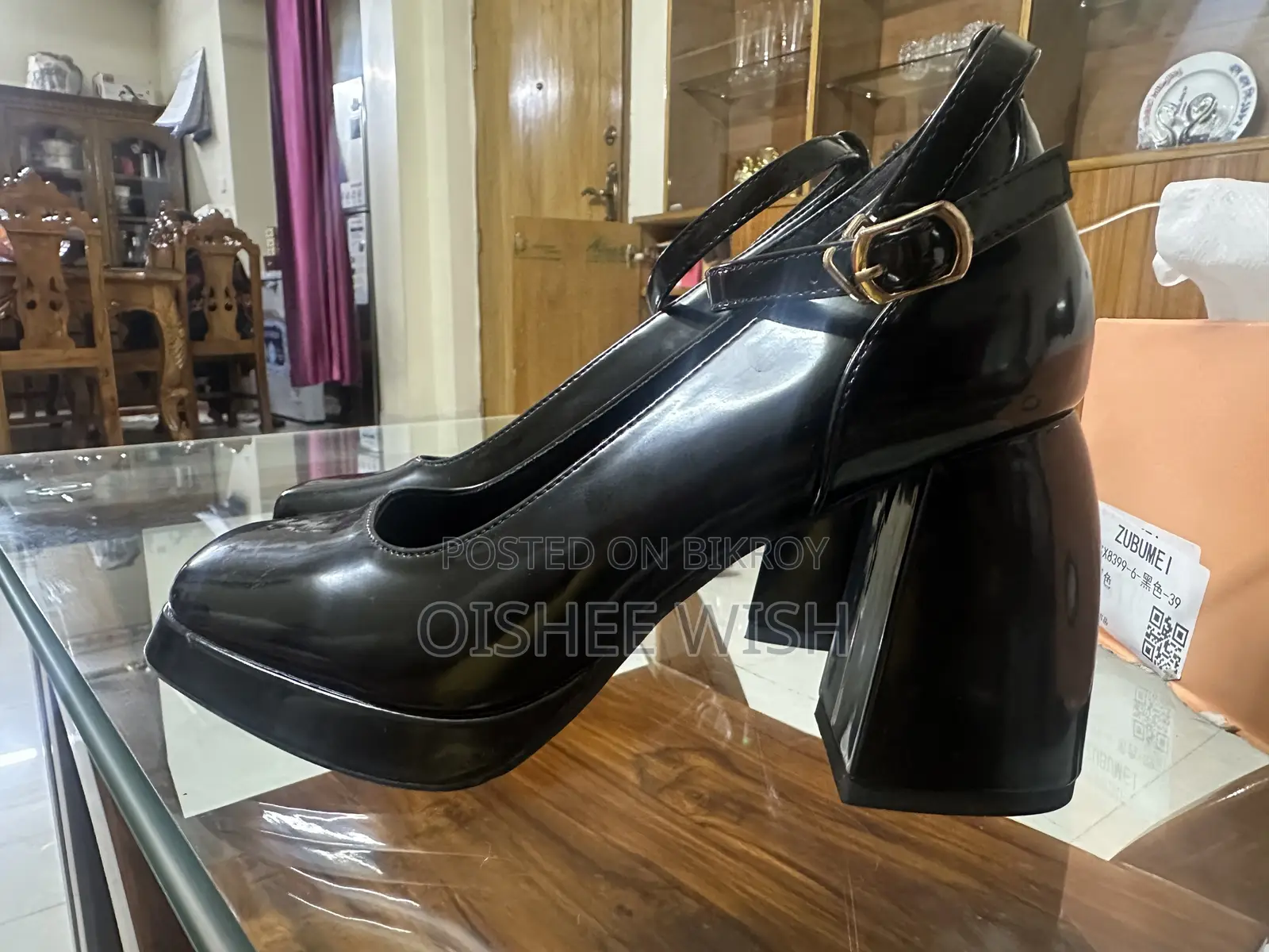 Vintage Black Blocked High Heels