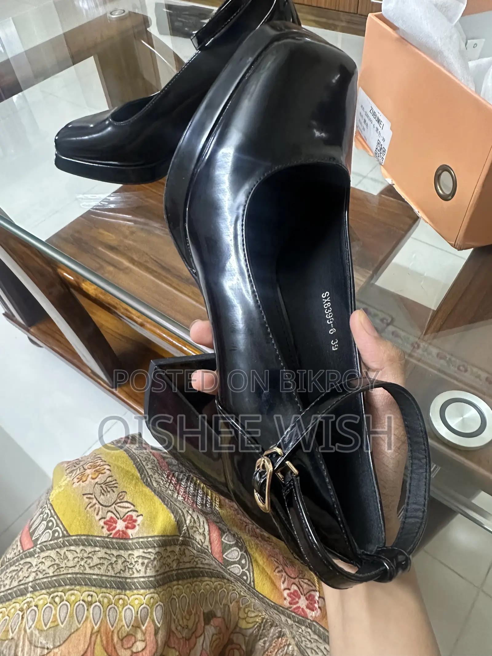 Vintage Black Blocked High Heels