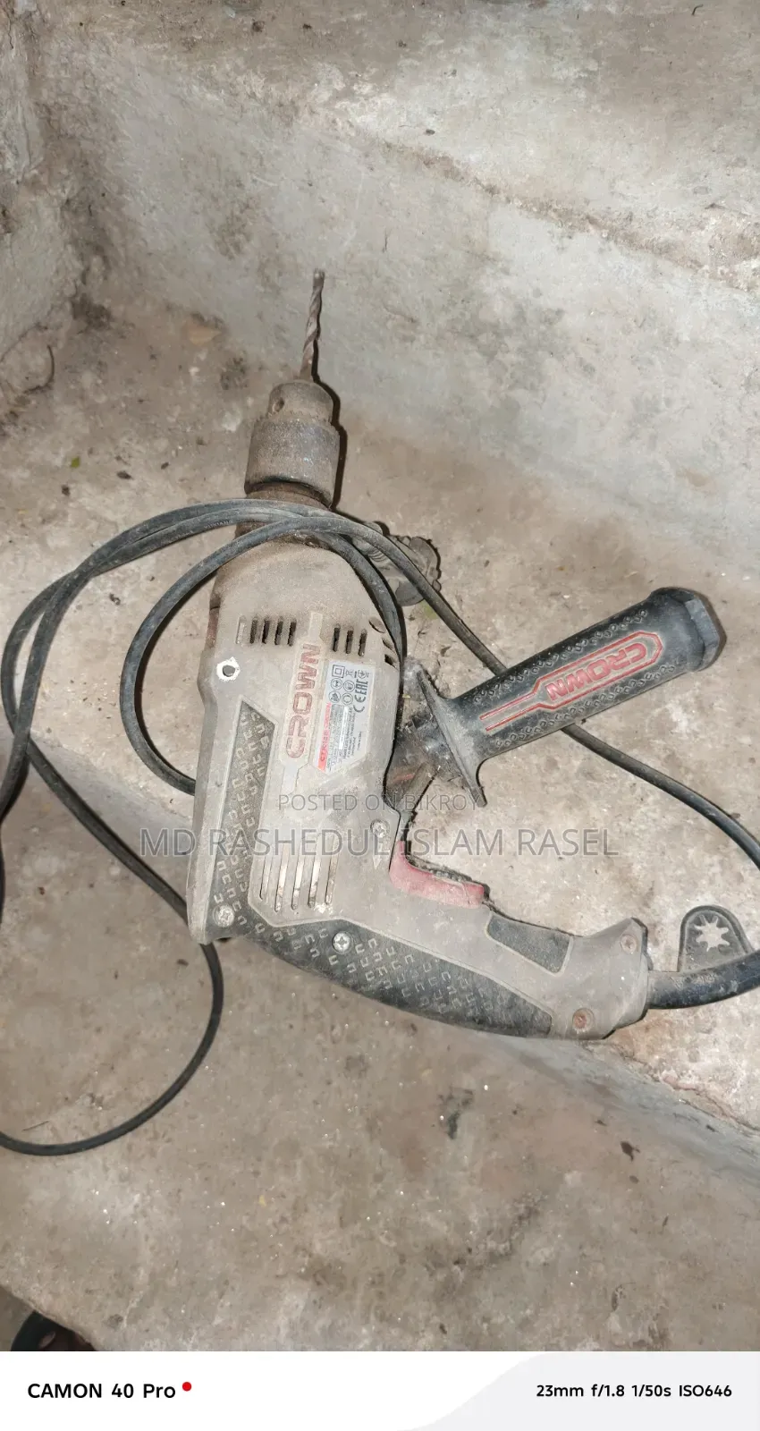Crown Ct10129 750w Hammer Drill Machine With a 13mm Geared Chuck