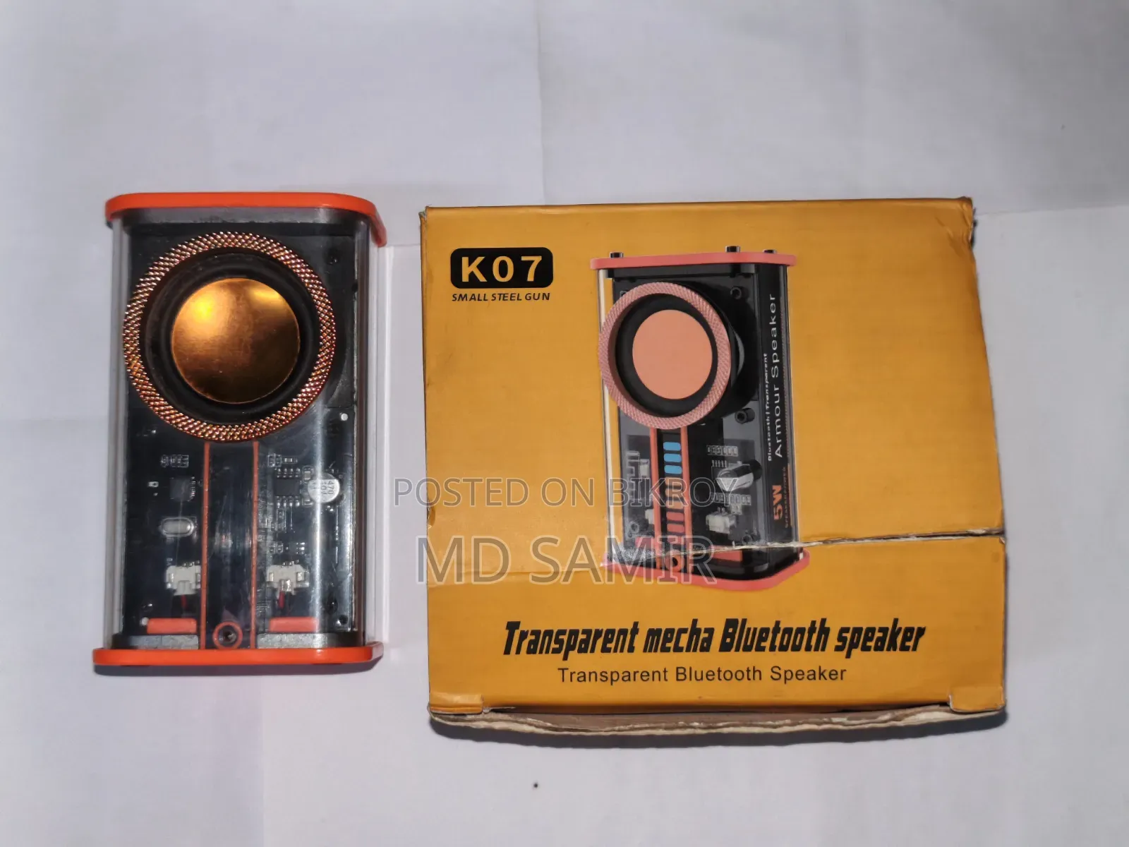 Transparent Mecha Bluetooth Wireless Speaker (With Box)