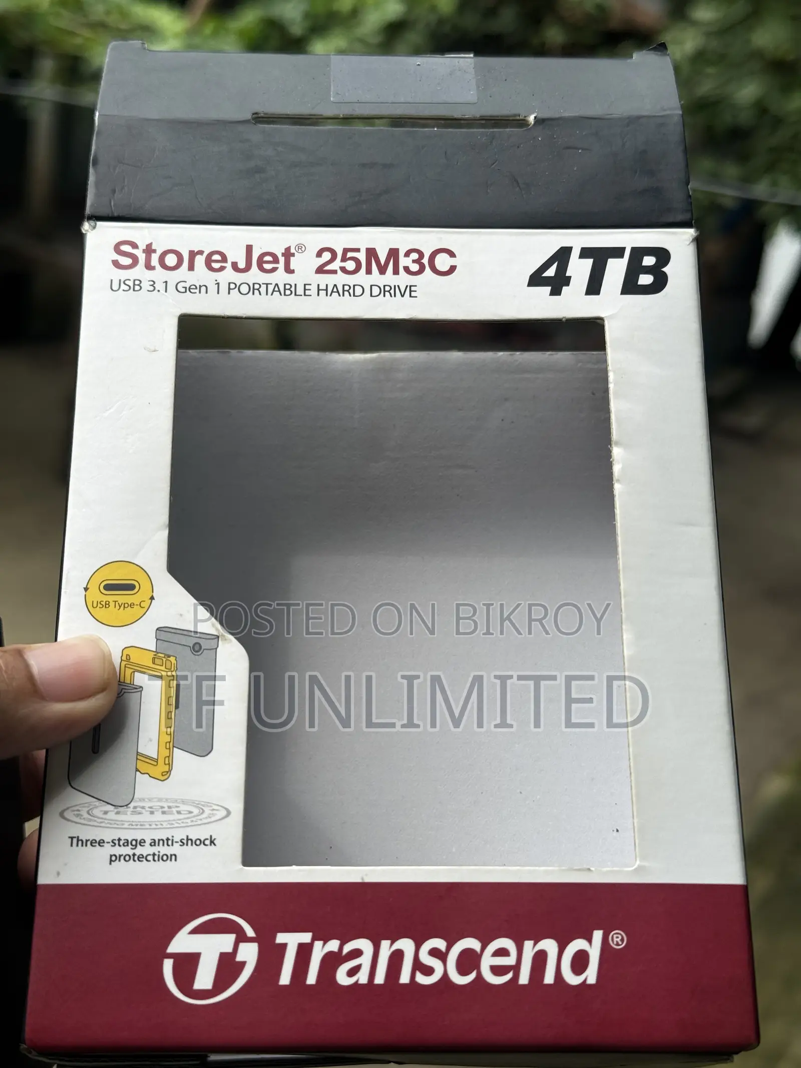 Transcend Storejet 25m3 4tb Usb 3.1 Portable Hard Drive