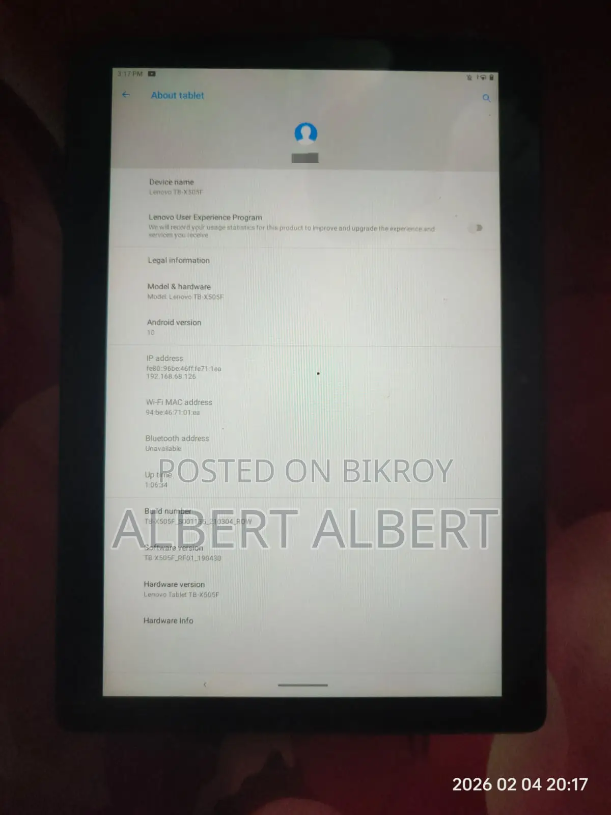 Lenovo ThinkTab X11 Gen 1 32 GB Black