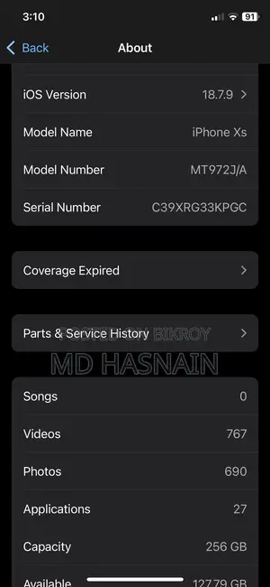 Apple iPhone XS 256 GB Black