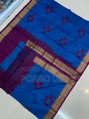 Jaba Pair Temple Maslai Kotki Saree with blouse piece. Puja collection.