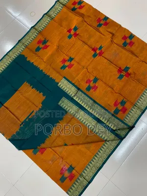 Jaba Pair Temple Maslai Kotki Saree with blouse piece. Puja collection.