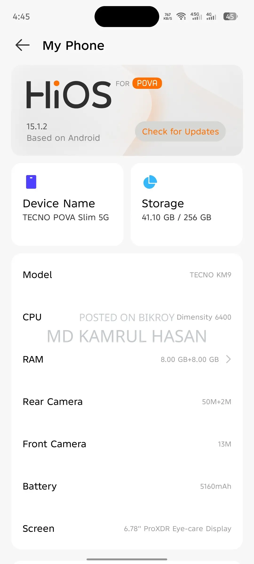 Tecno Pova 6 Neo 256 GB Blue