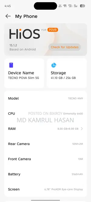 Tecno Pova 6 Neo 256 GB Blue