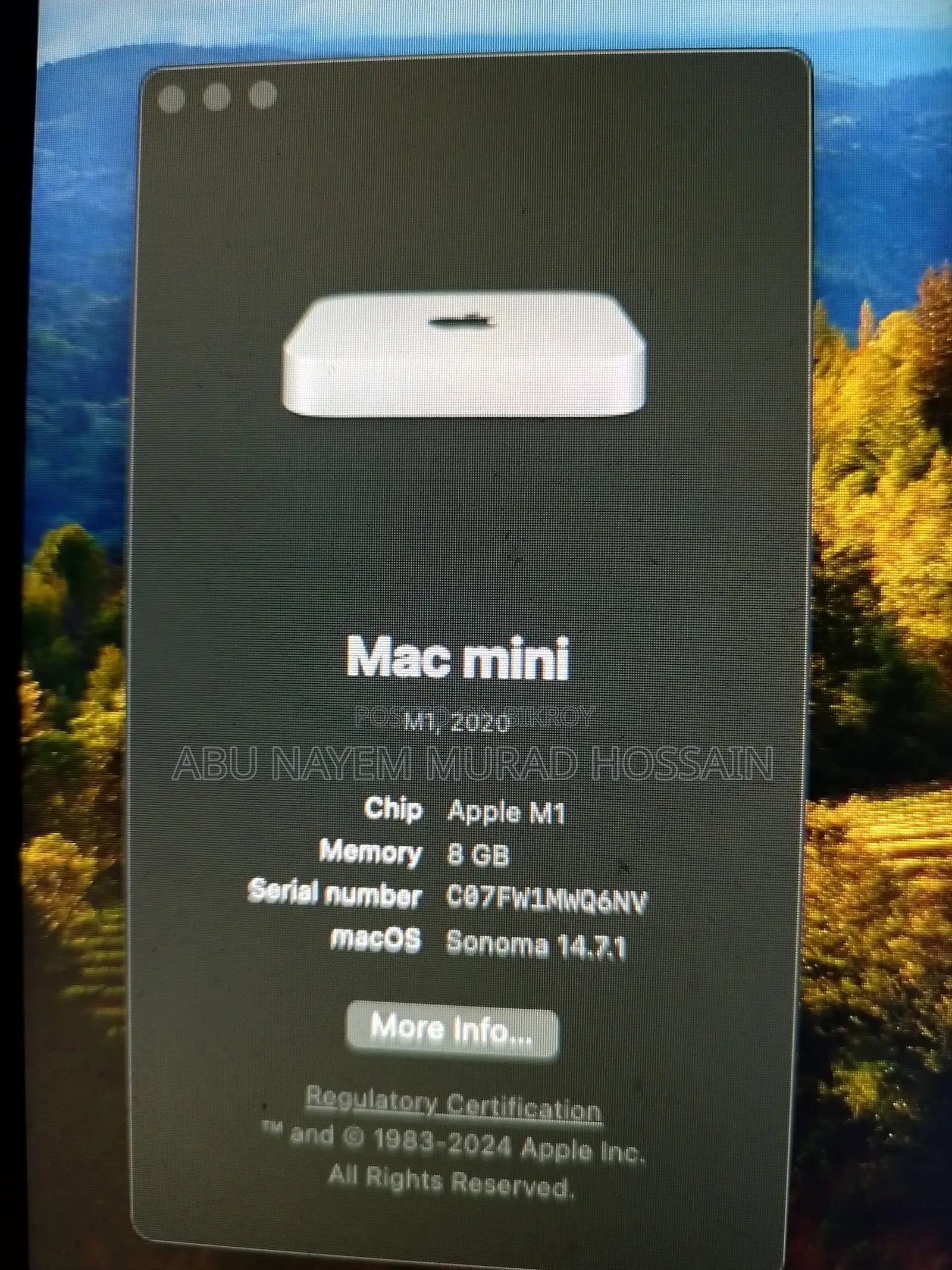 Desktop Computer Apple Mac Mini 8GB Apple M1 SSD 256GB